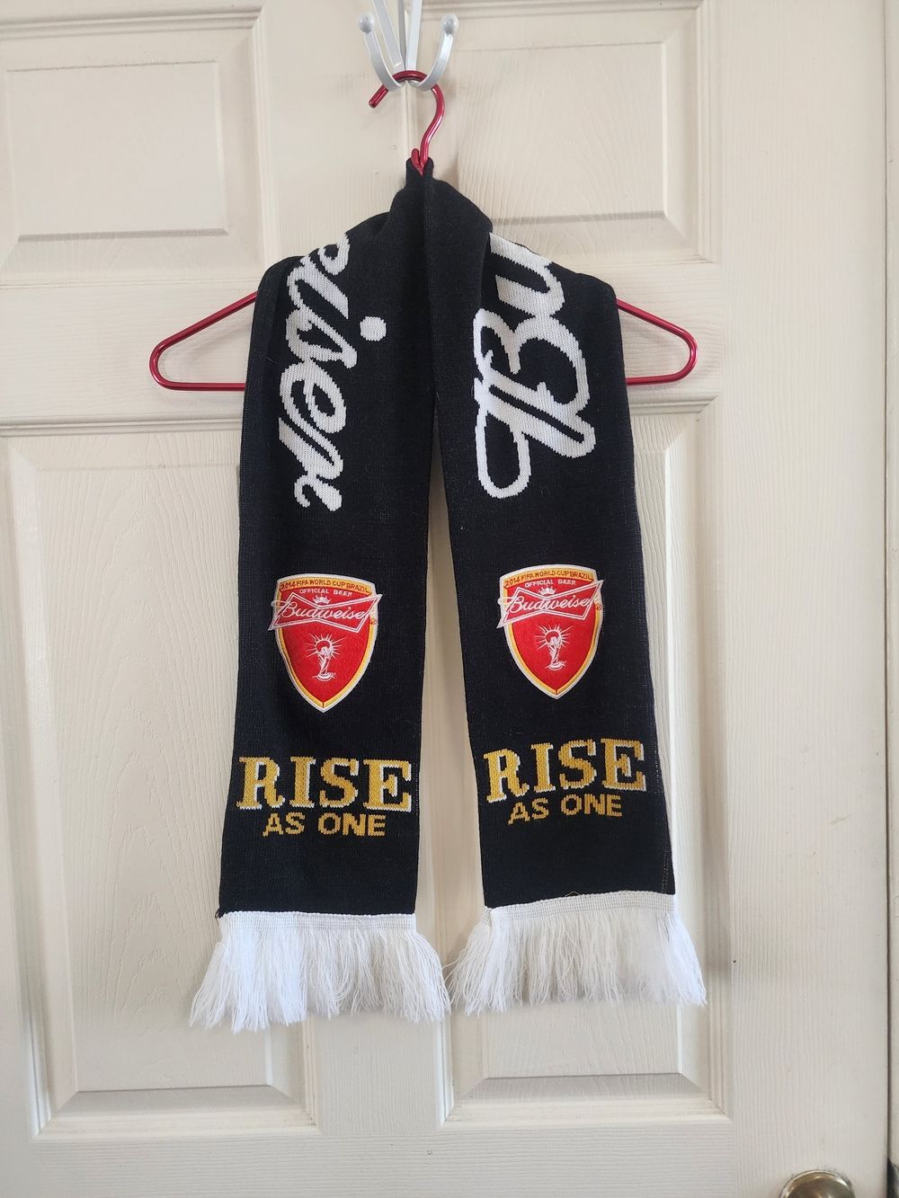 Vintage 2014 FIFA World cup Brazile official Budweiser Scarf  "RISE AS ONE"